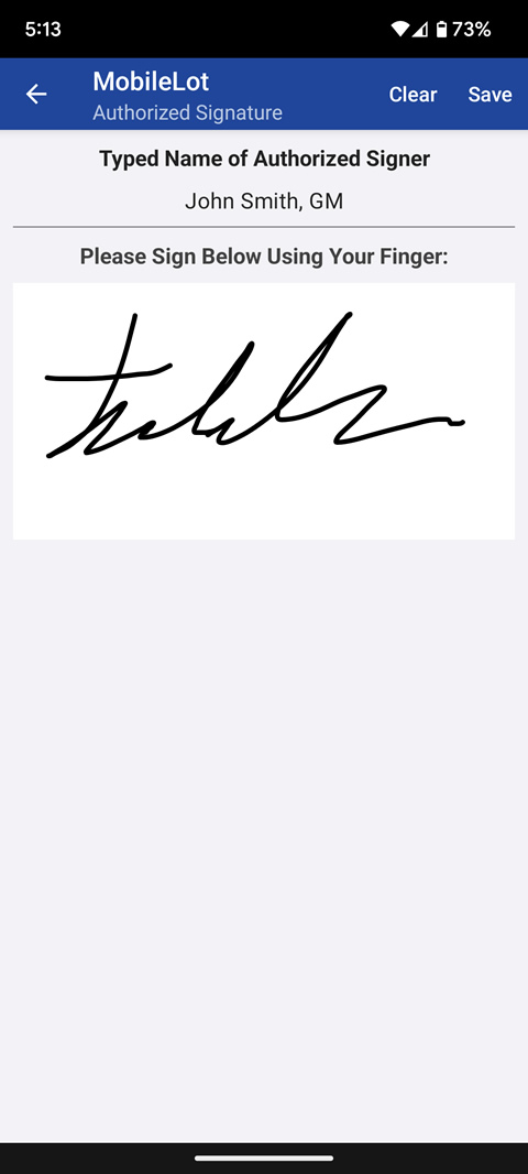 Easy capture of authorized party signature for vehicle services invoices | Better Than DigitalLot