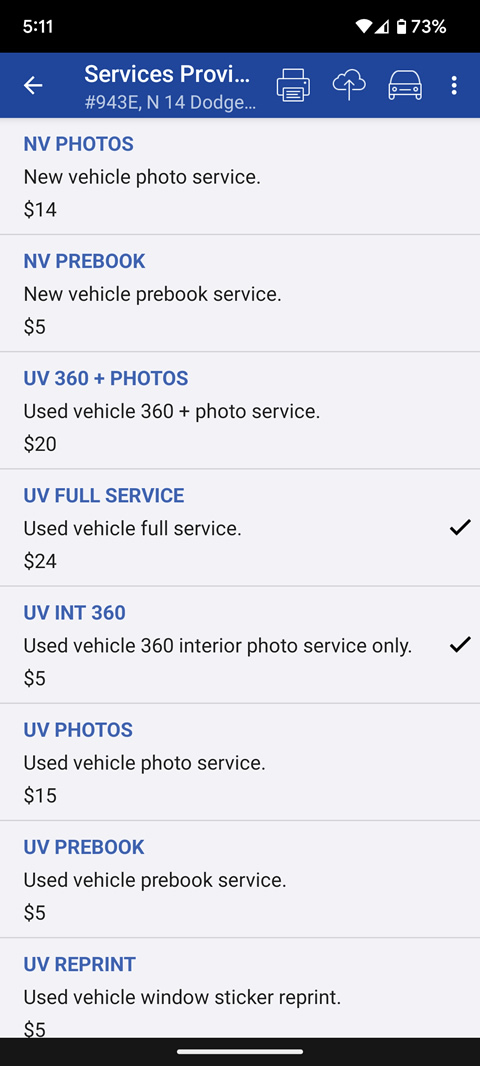 Easily add customizable vehicle lot services to invoices | DigitalLot Alternative