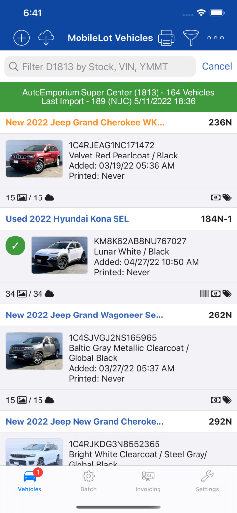 Main Vehicle List | Better Than SnapLot